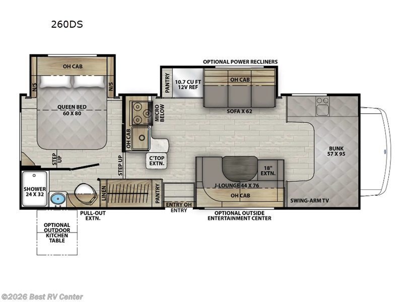 2026 Coachmen Leprechaun 260DS Ford 450 BLITZ PACKAGE - New Class C For Sale by Best RV Center in Turlock, California features Slideout