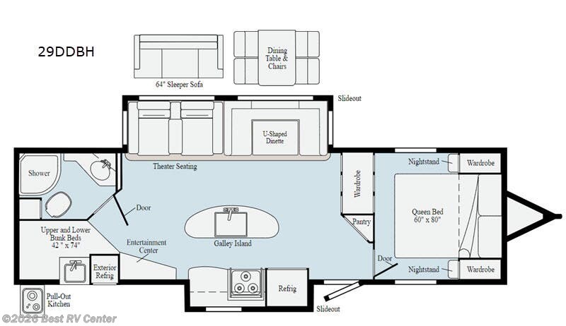 2020 Winnebago Minnie Plus 29DDBH - Used Travel Trailer For Sale by Best RV Center in Turlock, California features Slideout