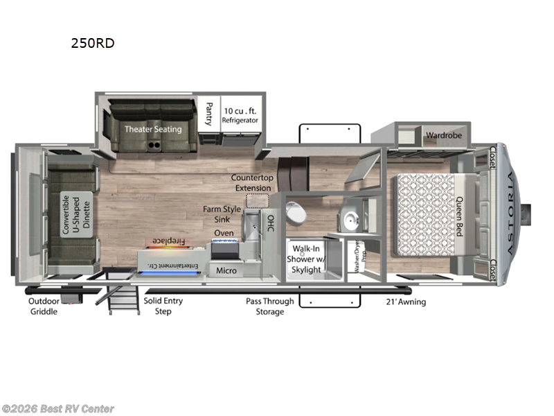 2026 Dutchmen Astoria 250RD - New Fifth Wheel For Sale by Best RV Center in Turlock, California features Slideout