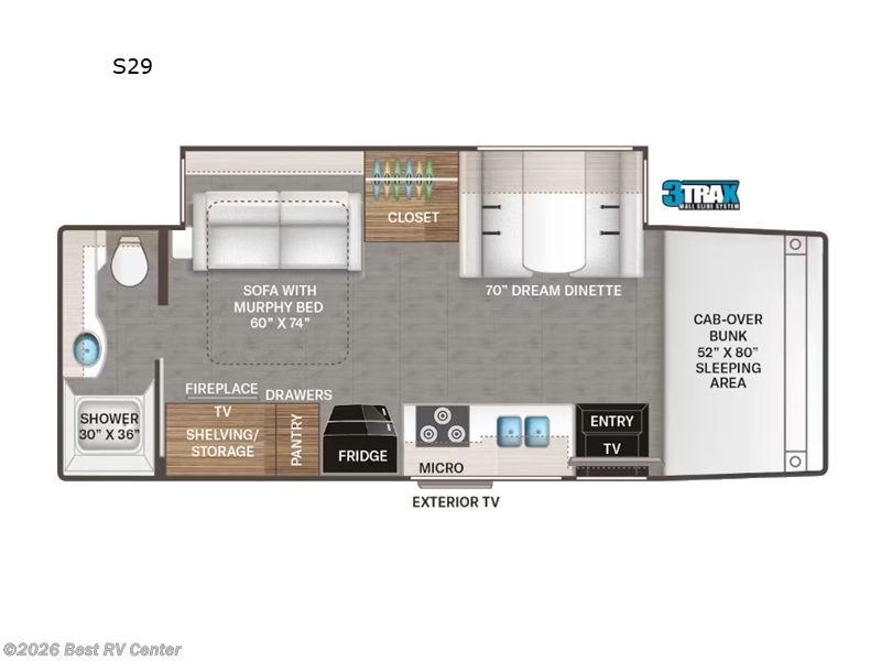 2026 Thor Motor Coach Omni Trail S29 - New Super C For Sale by Best RV Center in Turlock, California features Slideout