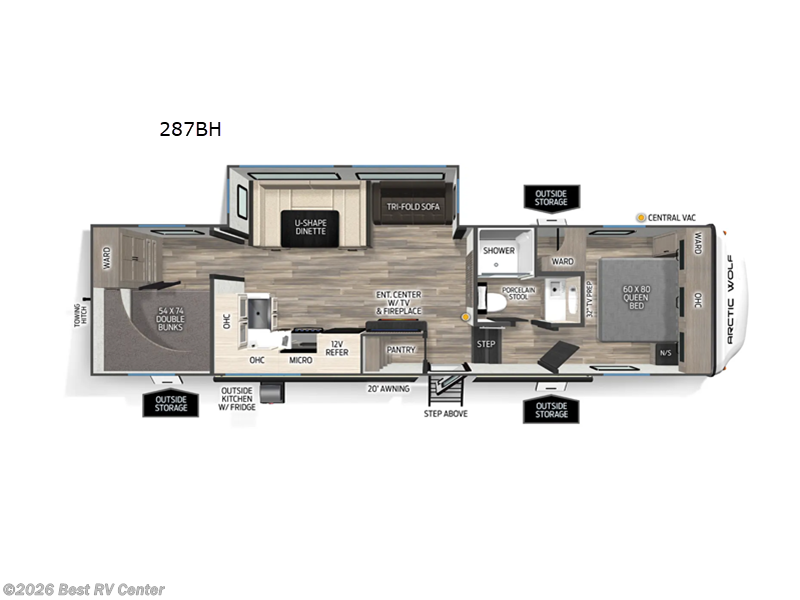 2026 Forest River Cherokee Arctic Wolf 287BH - New Fifth Wheel For Sale by Best RV Center in Turlock, California features Slideout