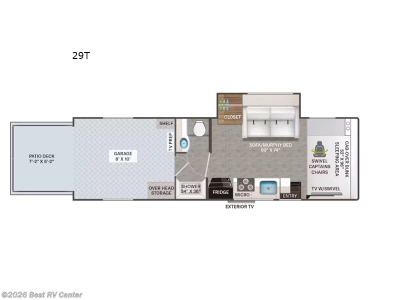 2026 Thor Motor Coach Outlaw 29T - New Toy Hauler For Sale by Best RV Center in Turlock, California features Slideout