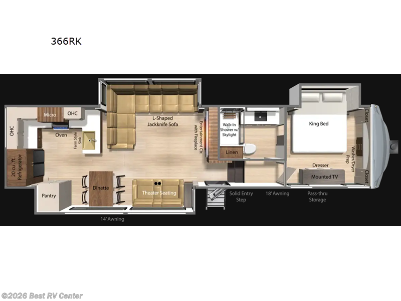 2026 Dutchmen Denali 366RK - New Fifth Wheel For Sale by Best RV Center in Turlock, California features Slideout