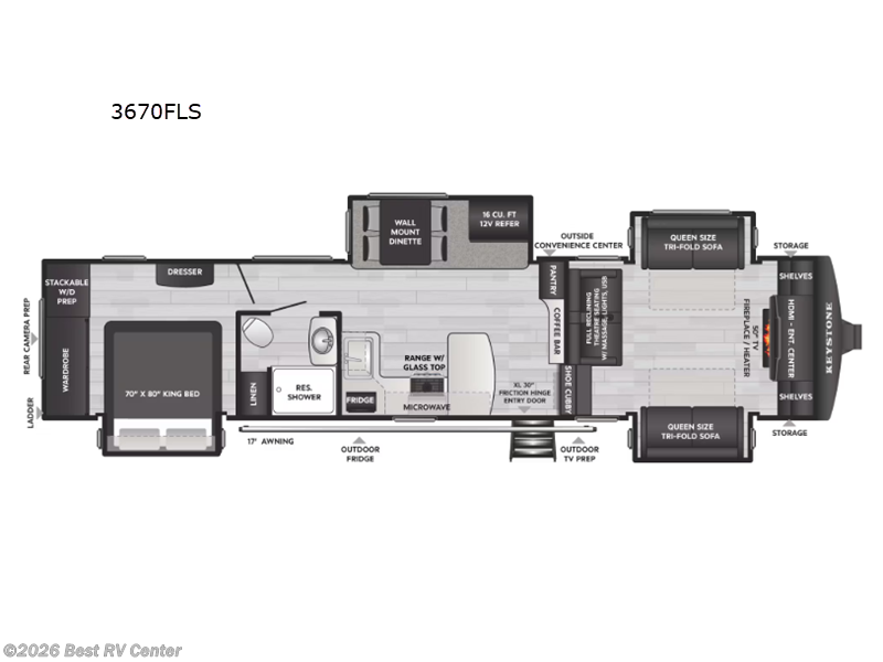 2026 Keystone Sprinter 3670FLS - New Fifth Wheel For Sale by Best RV Center in Turlock, California features Slideout