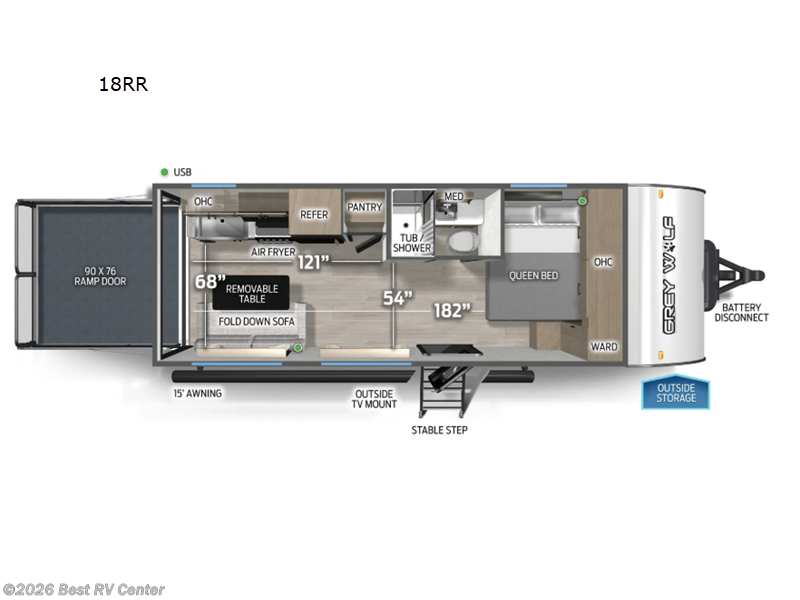 2026 Forest River Cherokee Grey Wolf 18RR - New Toy Hauler For Sale by Best RV Center in Turlock, California