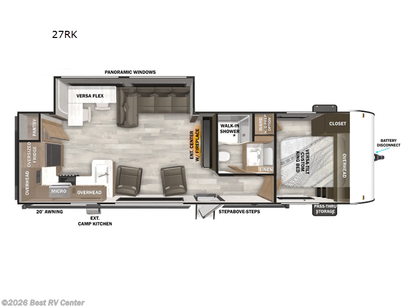 2026 Forest River Wildwood 27RK - New Travel Trailer For Sale by Best RV Center in Turlock, California features Slideout