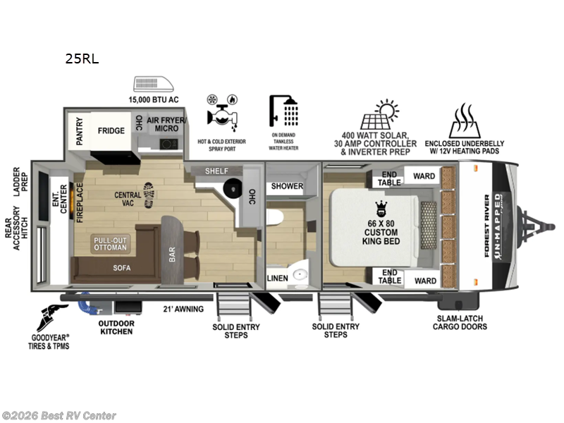 2026 Forest River Un-Mapped 25RL - New Travel Trailer For Sale by Best RV Center in Turlock, California features Slideout