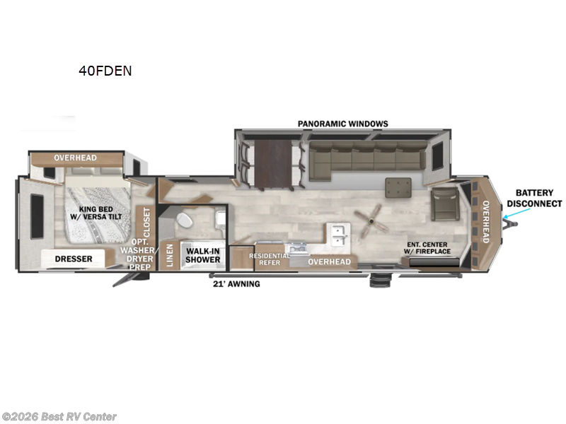 2026 Forest River Wildwood Lodge 40FDEN - New Destination Trailer For Sale by Best RV Center in Turlock, California features Slideout