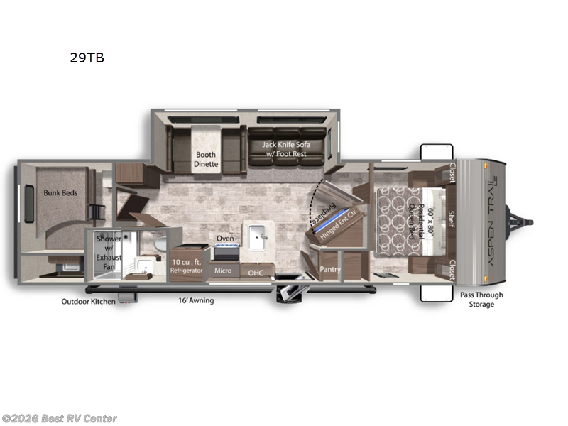 2026 Dutchmen Aspen Trail LE 29TB - New Travel Trailer For Sale by Best RV Center in Turlock, California features Slideout