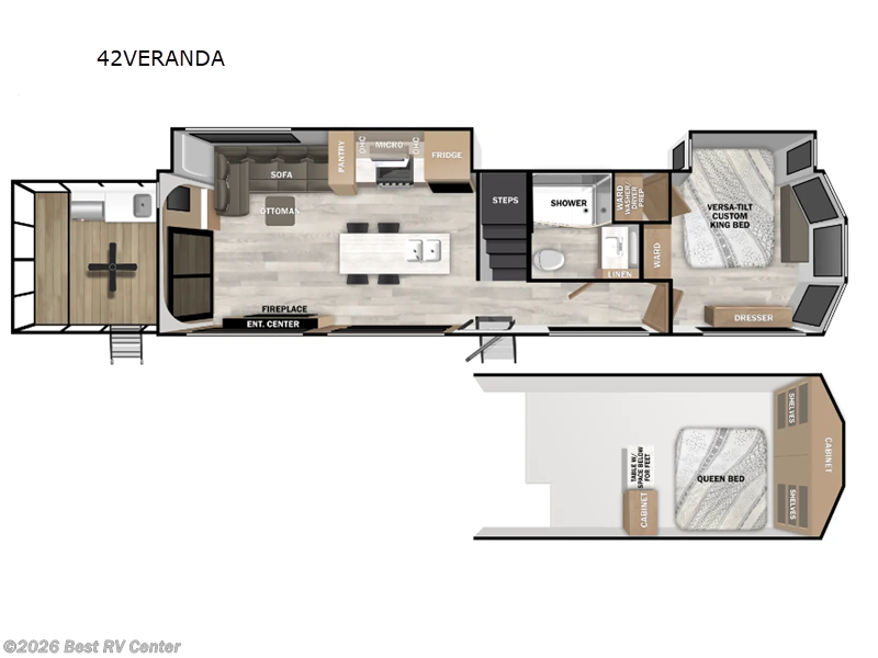 2026 Forest River Wildwood Grand Lodge 42VERANDA - New Destination Trailer For Sale by Best RV Center in Turlock, California features Slideout