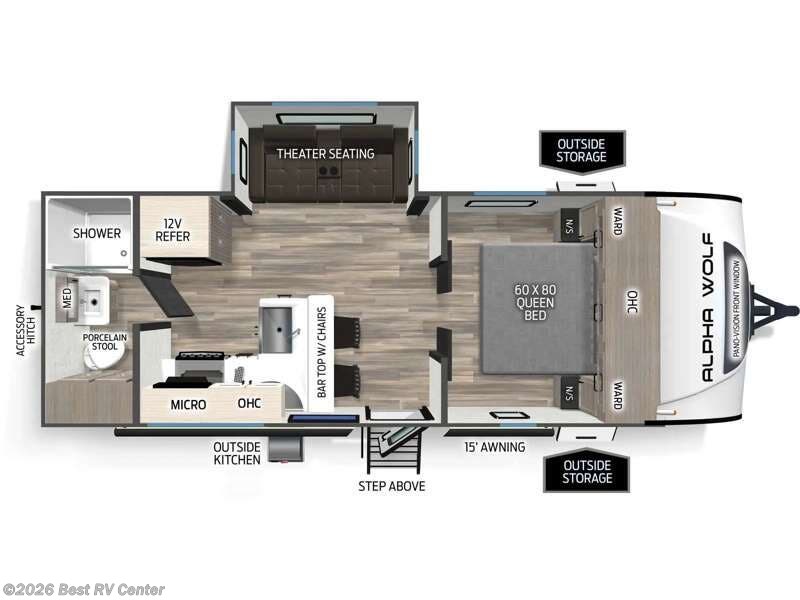 2026 Forest River Cherokee Alpha Wolf 21RB-L - New Travel Trailer For Sale by Best RV Center in Turlock, California