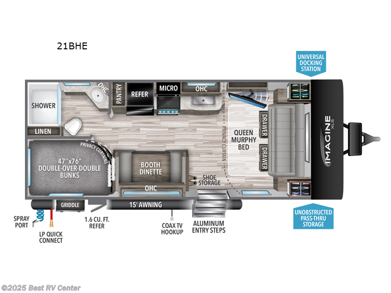 2023 Grand Design Imagine XLS 21BHE - Used Travel Trailer For Sale by Best RV Center in Turlock, California