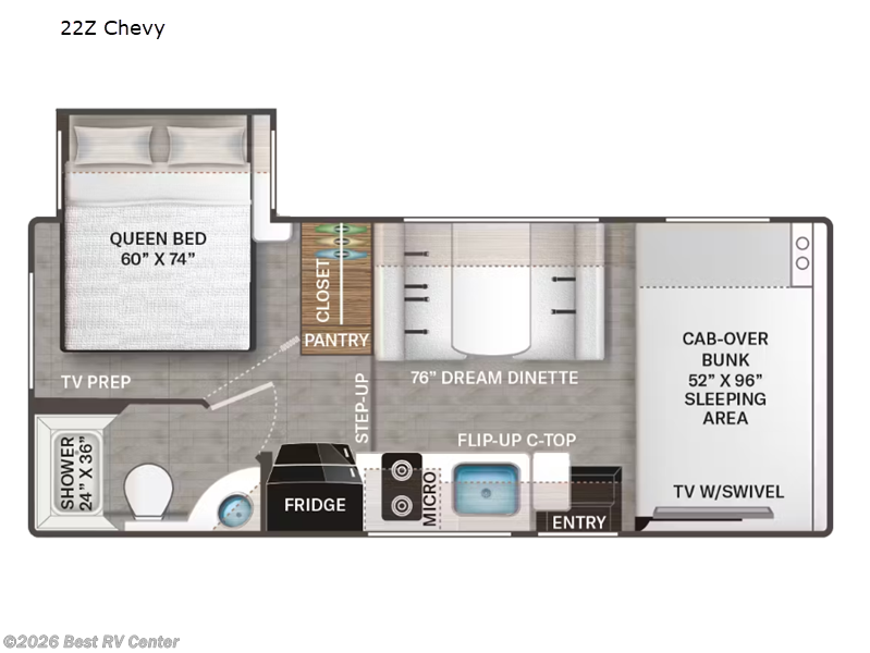 2026 Thor Motor Coach Four Winds 22Z Chevy - New Class C For Sale by Best RV Center in Turlock, California features Slideout
