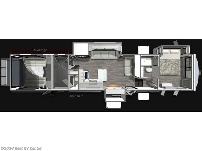 2026 Dutchmen Voltage V-Series 4250 - New Toy Hauler For Sale by Best RV Center in Turlock, California features Slideout