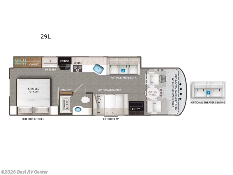 2026 Thor Motor Coach Windsport 29L - New Class A For Sale by Best RV Center in Turlock, California features Slideout