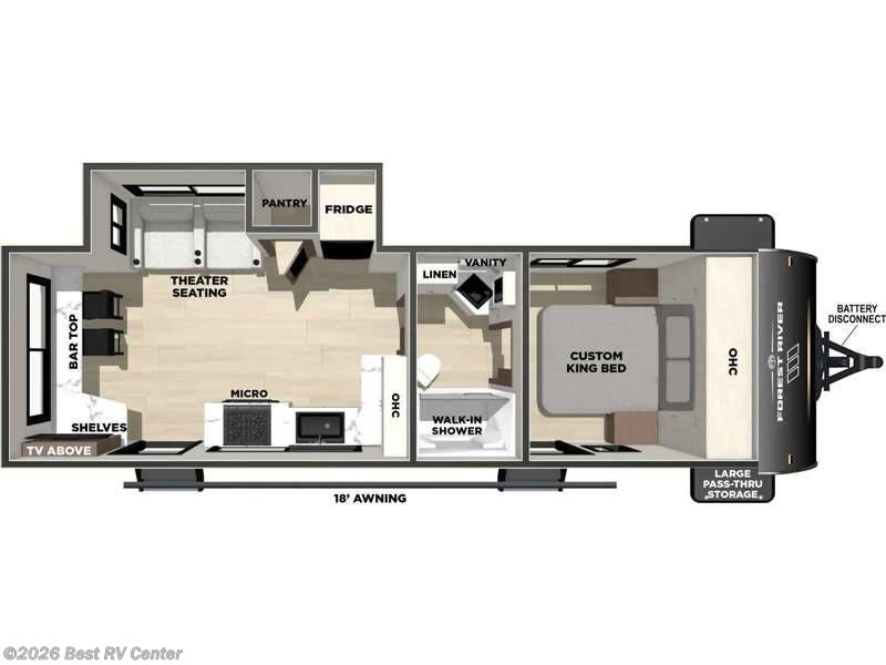 2026 Forest River Vibe 2400RB - New Travel Trailer For Sale by Best RV Center in Turlock, California features Slideout