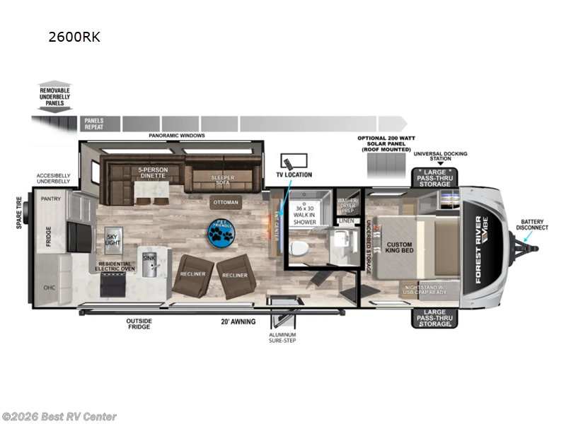 2026 Forest River Vibe 2600RK - New Travel Trailer For Sale by Best RV Center in Turlock, California features Slideout