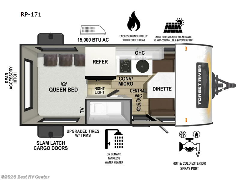 2026 Forest River R Pod RP-171 - New Travel Trailer For Sale by Best RV Center in Turlock, California