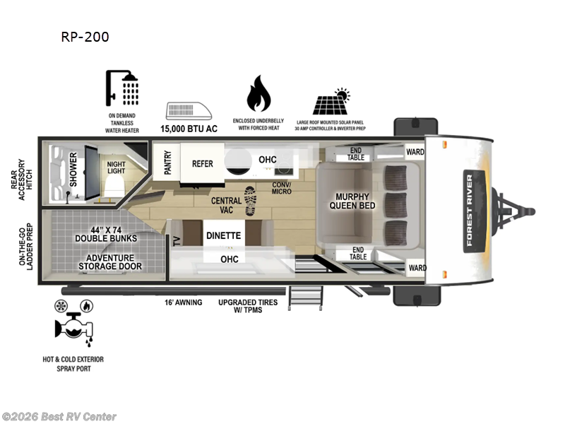 2026 Forest River R Pod RP-200 - New Travel Trailer For Sale by Best RV Center in Turlock, California