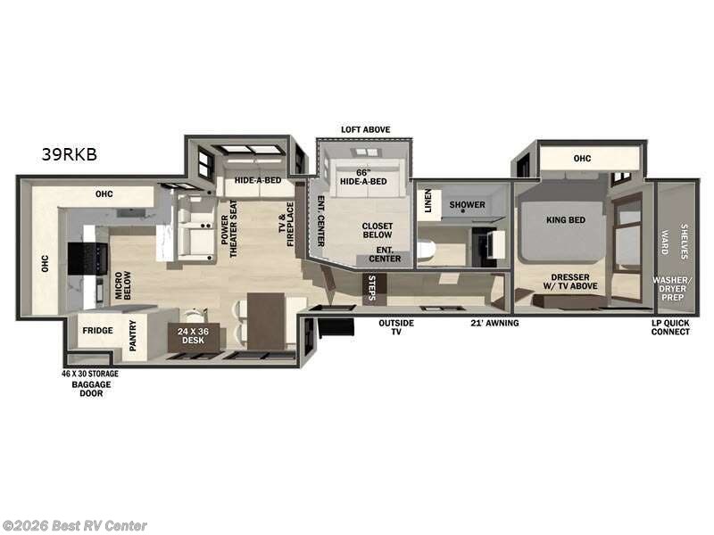 2026 Forest River Cedar Creek 39RKB - New Fifth Wheel For Sale by Best RV Center in Turlock, California features Slideout