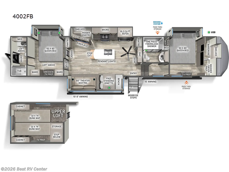 2026 Forest River Sierra 4002FB - New Fifth Wheel For Sale by Best RV Center in Turlock, California features Slideout