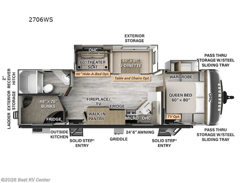 2024 Forest River Rockwood Ultra Lite 2706WS - Used Travel Trailer For Sale by Best RV Center in Turlock, California features Slideout