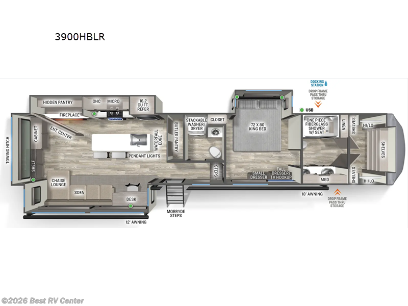 2026 Forest River Sierra 3900HBLR - New Fifth Wheel For Sale by Best RV Center in Turlock, California features Slideout