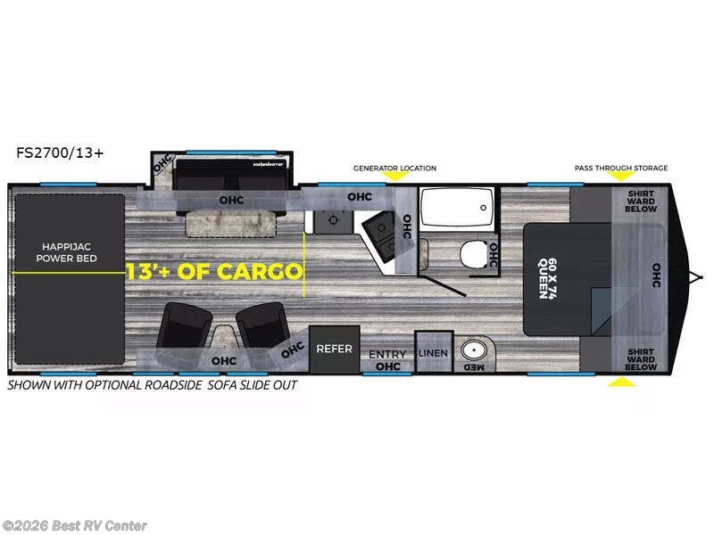 2018 Weekend Warrior Weekend Warrior Widebody FS2700 - Used Toy Hauler For Sale by Best RV Center in Turlock, California features Slideout