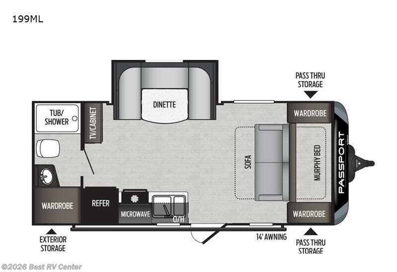 2020 Keystone Passport 199ML SL Series - Used Travel Trailer For Sale by Best RV Center in Turlock, California features Slideout