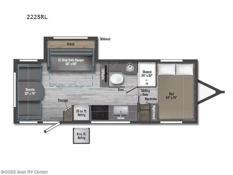 2025 Winnebago Micro Minnie 2225RL - New Travel Trailer For Sale by Best RV Center in Turlock, California features Slideout