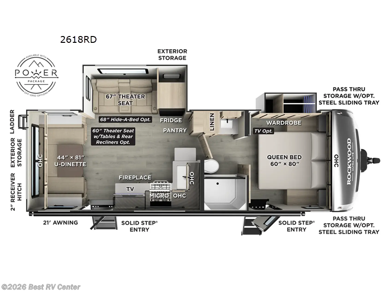 2026 Forest River Rockwood Ultra Lite 2618RD - New Travel Trailer For Sale by Best RV Center in Turlock, California features Slideout