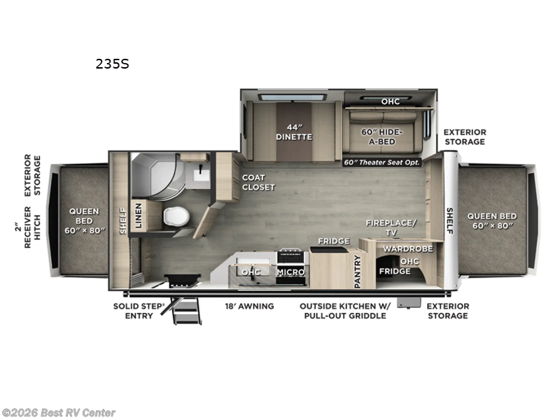 2026 Forest River Rockwood Roo 235S - New Travel Trailer For Sale by Best RV Center in Turlock, California features Slideout