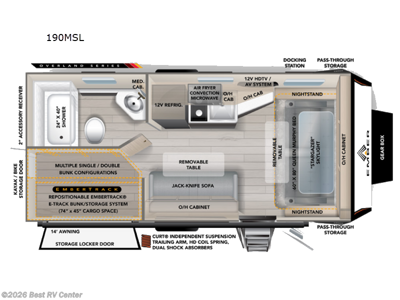 2026 Ember RV Overland Series 190MSL - New Travel Trailer For Sale by Best RV Center in Turlock, California