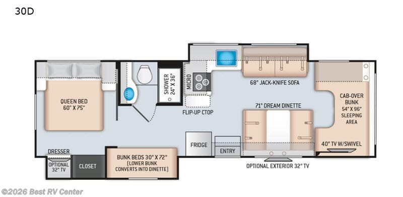 2020 Thor Motor Coach Four Winds 30D - Used Class C For Sale by Best RV Center in Turlock, California features Slideout