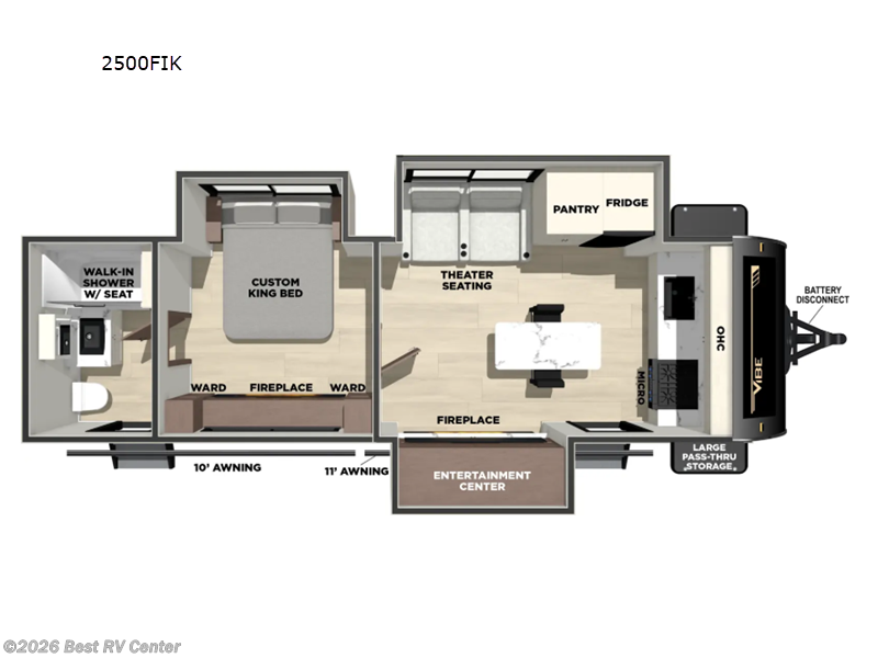 2026 Forest River Vibe 2500FIK - New Travel Trailer For Sale by Best RV Center in Turlock, California features Slideout