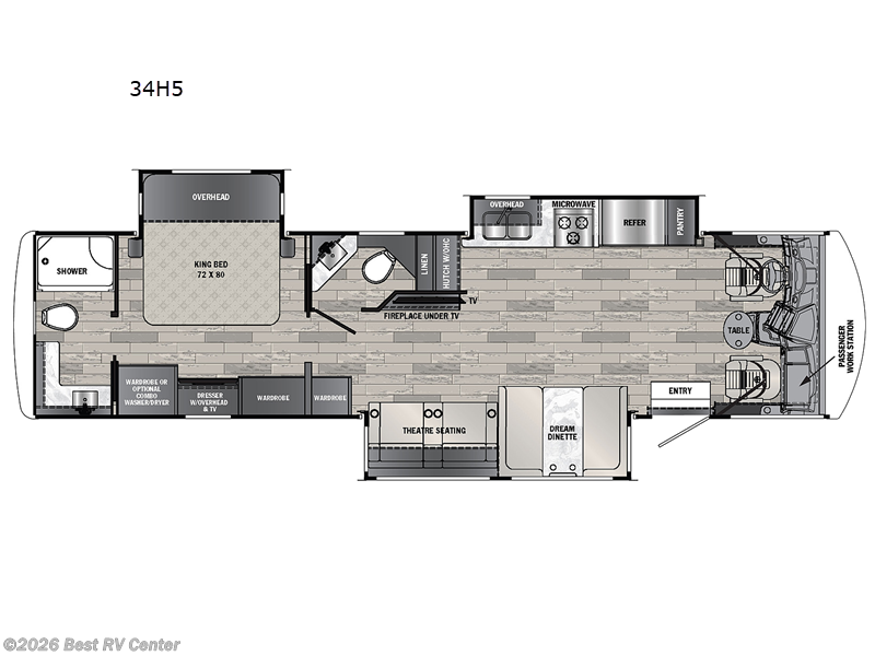 2026 Forest River Georgetown 5 Series 34H5 - New Class A For Sale by Best RV Center in Turlock, California features Slideout