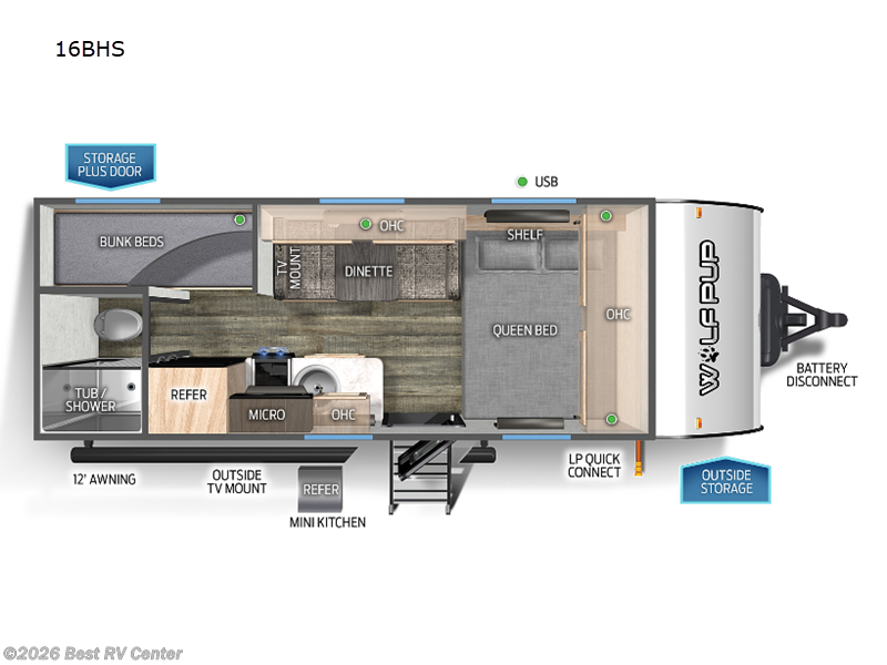 2023 Forest River Cherokee Wolf Pup 16BHS - Used Travel Trailer For Sale by Best RV Center in Turlock, California