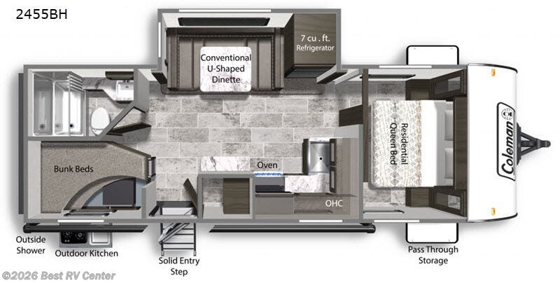 2020 Coleman Light 2455BH - Used Travel Trailer For Sale by Best RV Center in Turlock, California features Slideout