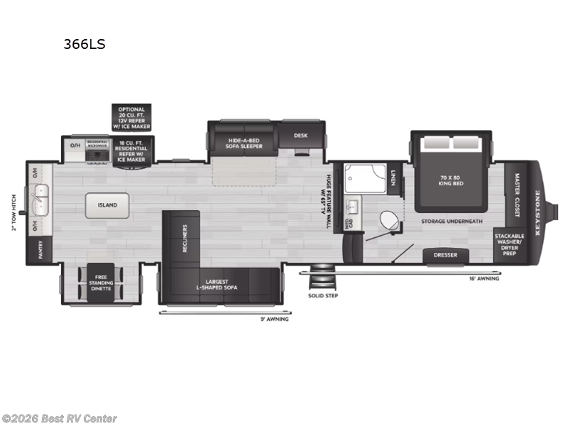 2026 Keystone Alpine Avalanche Edition 366LS - New Fifth Wheel For Sale by Best RV Center in Turlock, California features Slideout