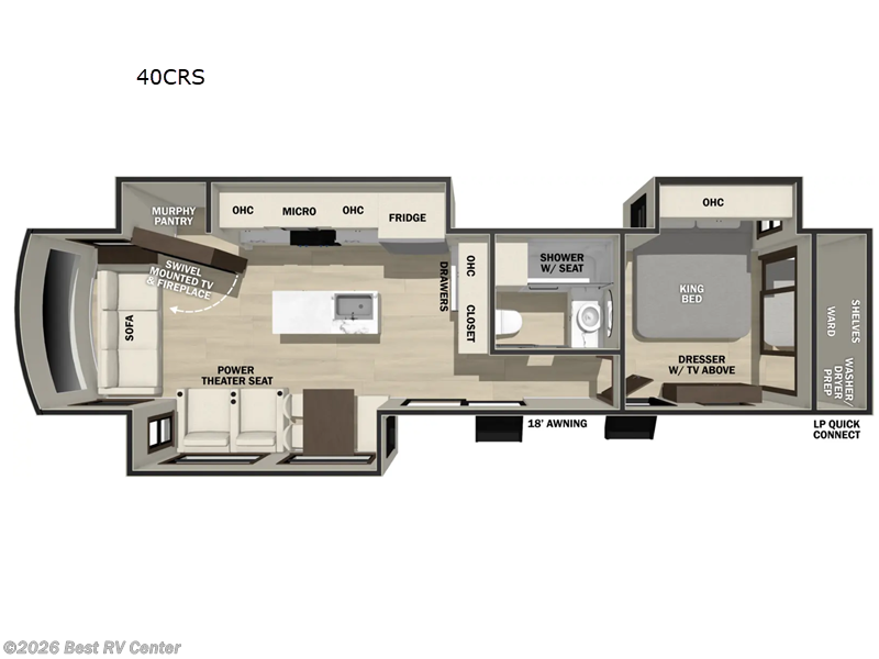 2026 Forest River Cedar Creek Cottage 40CRS - New Destination Trailer For Sale by Best RV Center in Turlock, California features Slideout
