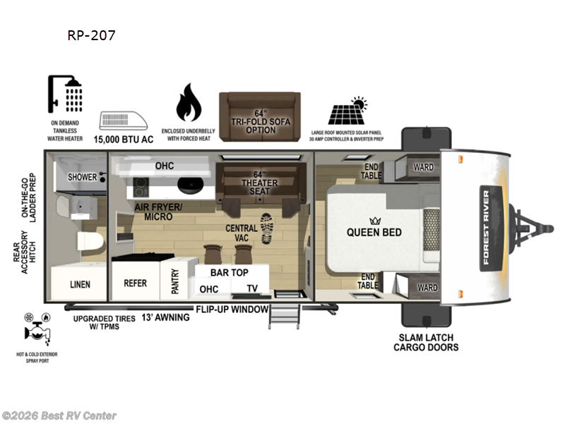 2026 Forest River R Pod RP-207 - New Travel Trailer For Sale by Best RV Center in Turlock, California