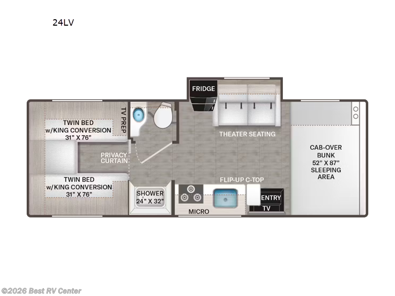 2026 Thor Motor Coach Four Winds Sprinter 24LV - New Class C For Sale by Best RV Center in Turlock, California features Slideout
