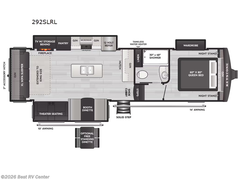 2026 Keystone Arcadia Super Lite 292SLRL - New Fifth Wheel For Sale by Best RV Center in Turlock, California features Slideout