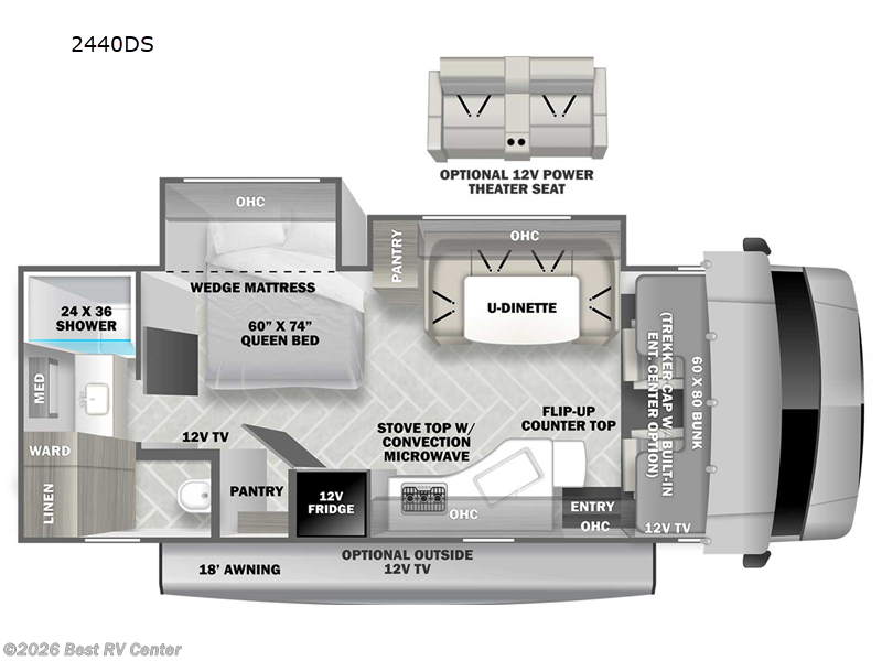 2022 Forest River Sunseeker Classic 2440DS Ford - Used Class C For Sale by Best RV Center in Turlock, California features Slideout
