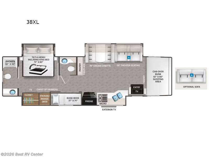 2026 Thor Motor Coach Inception 38XL - New Super C For Sale by Best RV Center in Turlock, California features Slideout