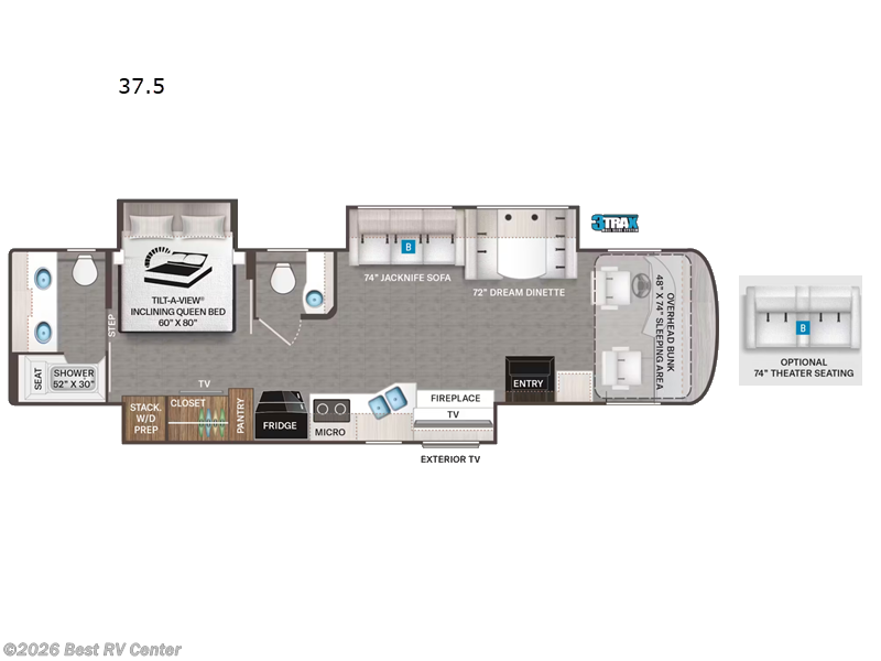 2027 Thor Motor Coach Palazzo 37.5 - New Class A For Sale by Best RV Center in Turlock, California features Slideout