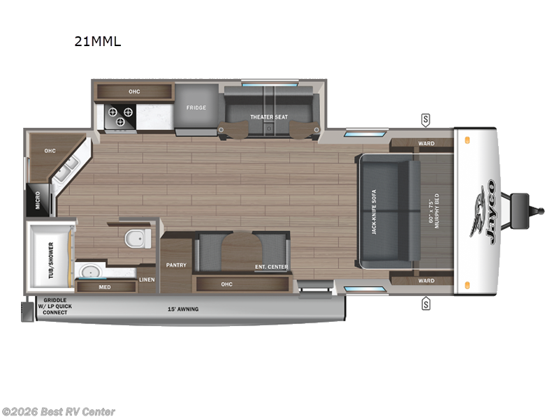 2024 Jayco Jay Feather 21MML - Used Travel Trailer For Sale by Best RV Center in Turlock, California features Slideout