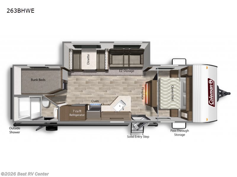 2021 Coleman Lantern Series 263BHWE - Used Travel Trailer For Sale by Best RV Center in Turlock, California features Slideout