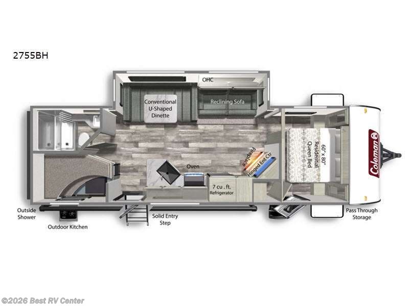 2022 Coleman Light 2755BH - Used Travel Trailer For Sale by Best RV Center in Turlock, California features Slideout