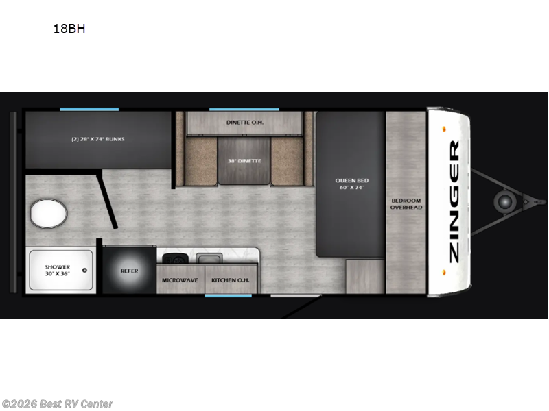 2026 CrossRoads Zinger Lite Mini 18BH - New Travel Trailer For Sale by Best RV Center in Turlock, California